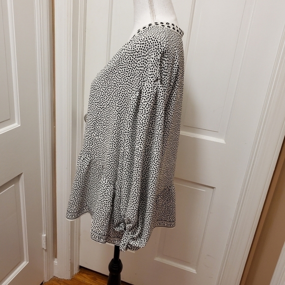 Max Studio Black & White Blouse - Large, polka dot, classic - Picture 3 of 6